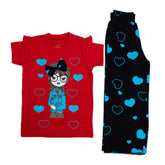 Plazo Suit Red & black